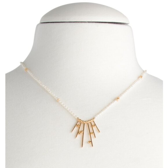 SHAANTI JEWELS Made In India 18kt Gold Plated Tourmaline Starburst Necklace - Picture 2 of 2